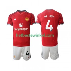 Manchester United Matthijs de Ligt 4 Voetbalshirts Kind Thuis 2025-26
